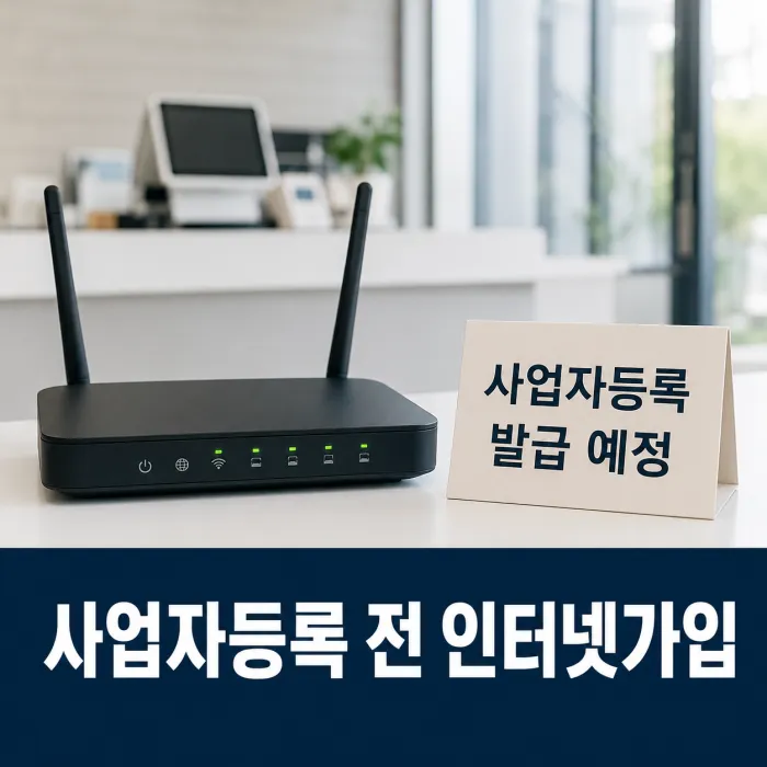 사업자등록증 발급 전에 매장 인터넷을 설치하고 추후 사업자 정보로 변경하는 절차