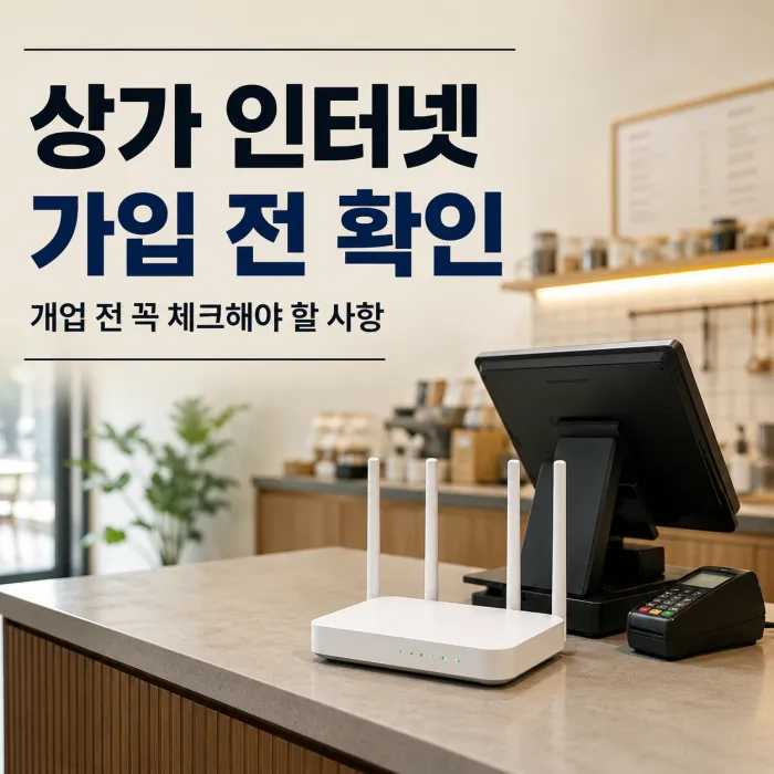상가 인터넷 가입 전 설치 가능 여부와 속도 선택을 확인하는 체크리스트