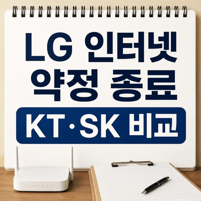 LG 인터넷 약정 종료 후 KT와 SK 신규 가입 요금 및 결합 할인 비교