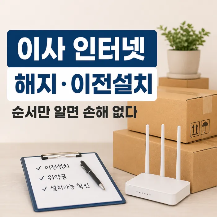이사할 때 인터넷 해지와 이전설치 순서를 설명하는 가이드