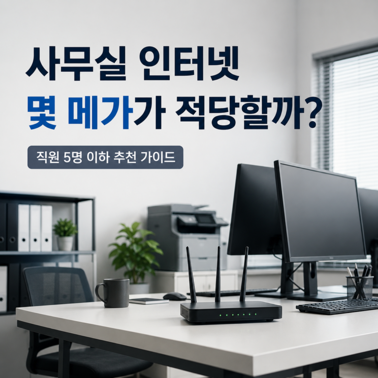 직원 5명 이하 소규모 사무실 인터넷 가입 속도 비교