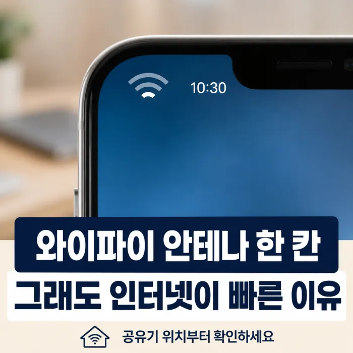스마트폰 와이파이 안테나 한 칸과 인터넷 속도 비교
