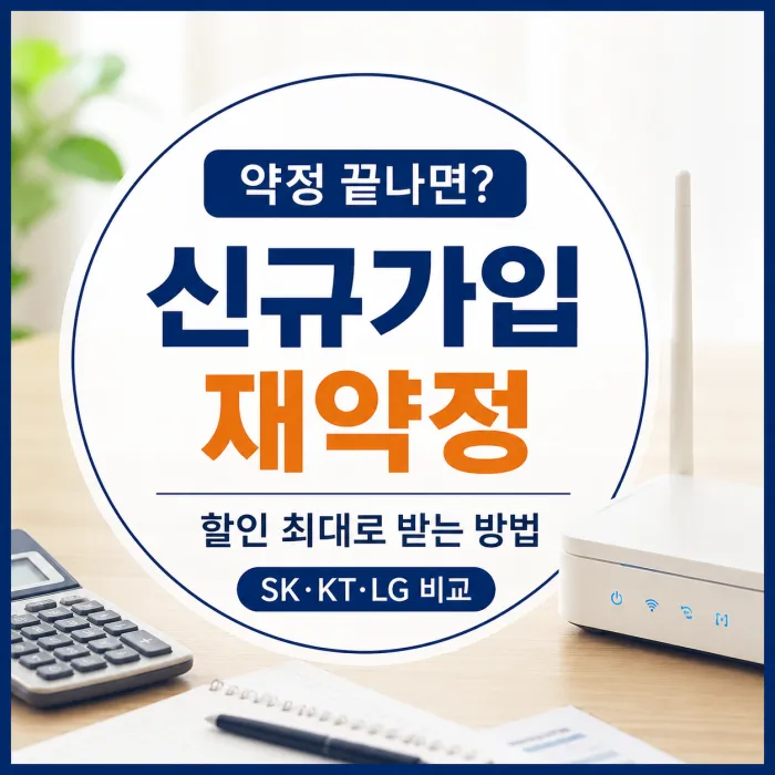SK KT LG 인터넷 약정 만료 후 신규가입과 재약정 혜택 비교