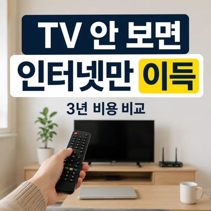 TV를 거의 보지 않는 가구의 인터넷 단독 가입과 IPTV 결합 비용 비교