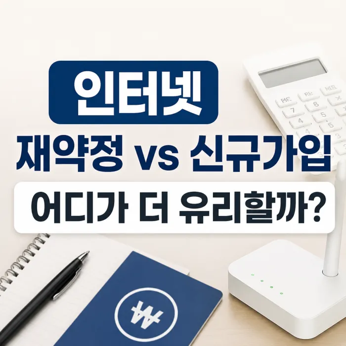 인터넷 재약정과 신규가입 현금 혜택 및 비용 비교