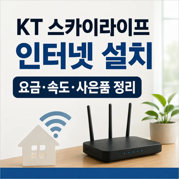 KT 스카이라이프 인터넷 와이파이 속도별 요금과 TV 결합 비교 이미지