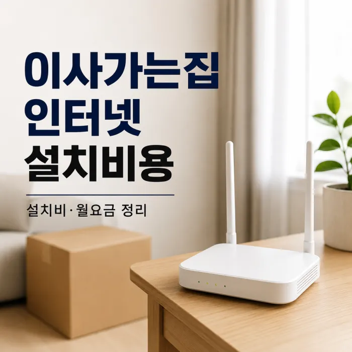 이사가는 집 인터넷 단독 설치비용 안내