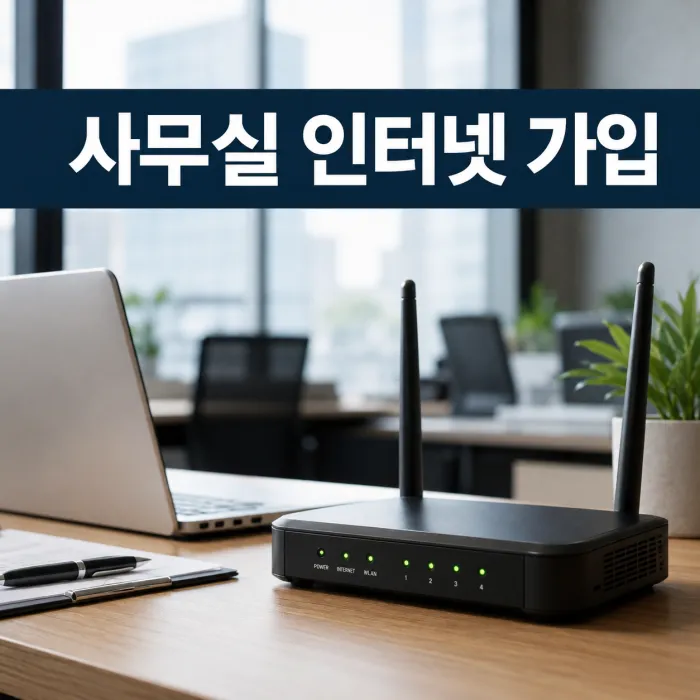 사무실 인터넷 가입을 위해 홈랜 상담을 받는 소규모 사업장 담당자