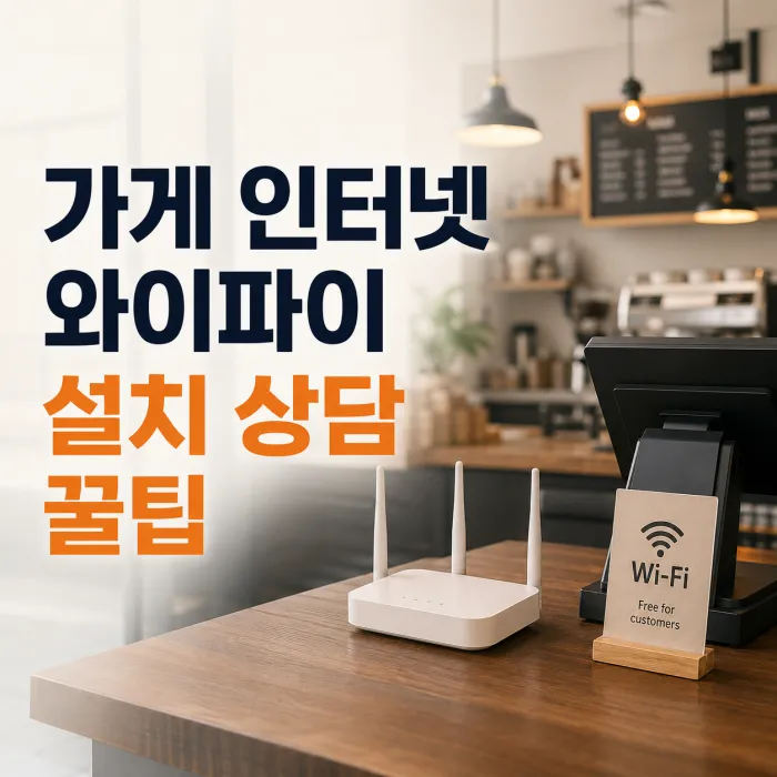 카페와 음식점 등 가게 인터넷 와이파이 설치 상담 기준을 확인하는 모습