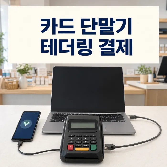 노트북과 랜선으로 연결한 카드 단말기 테더링 설정