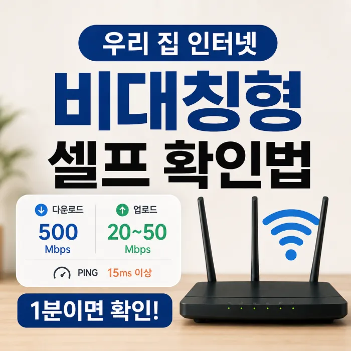 인터넷 비대칭형과 대칭형을 속도 측정으로 확인하는 방법