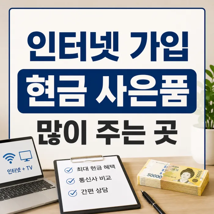 인터넷 가입 현금 사은품 많이 주는 곳 홈랜 통신사 사은품 비교