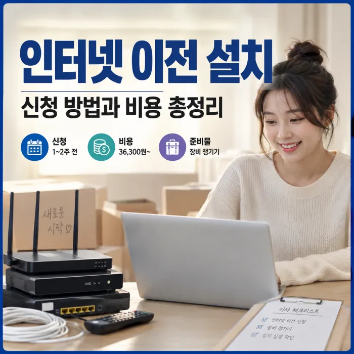 이사 전 인터넷 이전 설치 신청과 비용 안내