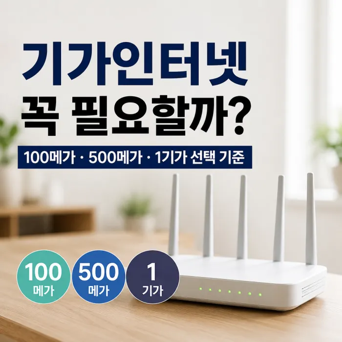 인터넷 100메가와 500메가 속도 차이를 비교하는 이미지