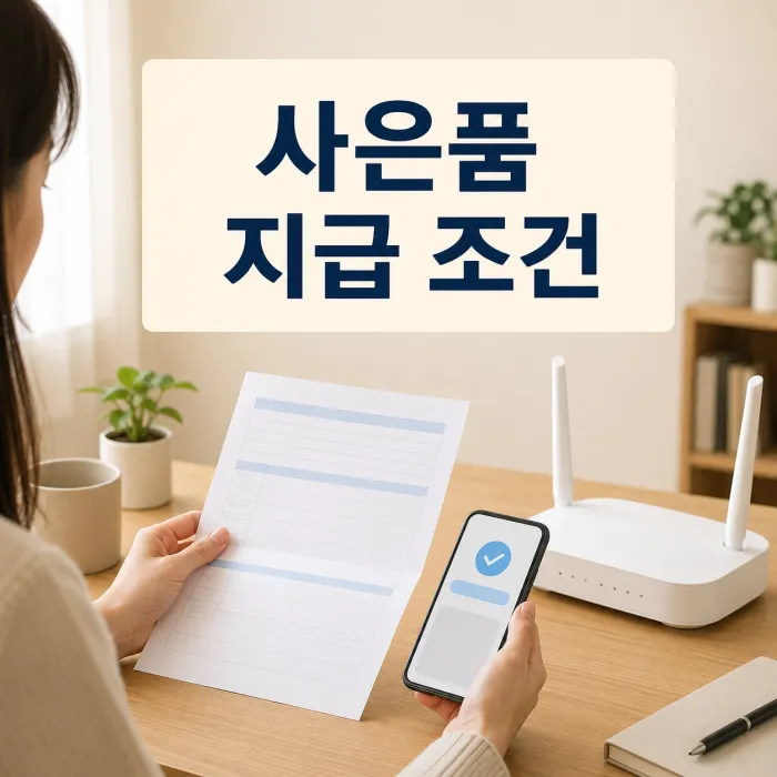 상담 기록과 입금 확인 화면으로 인터넷 가입 사은품 당일 지급 조건을 점검하는 모습