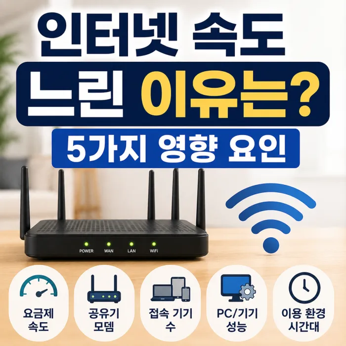 인터넷 속도에 영향을 주는 공유기 모뎀 접속 기기 요금제 확인 방법