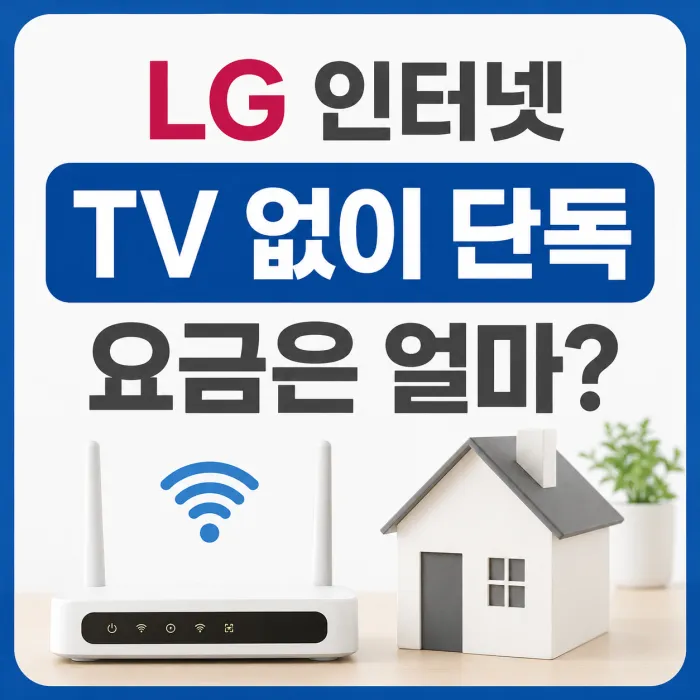 LG 인터넷 단독 100메가 500메가 1기가 요금 및 설치비 비교