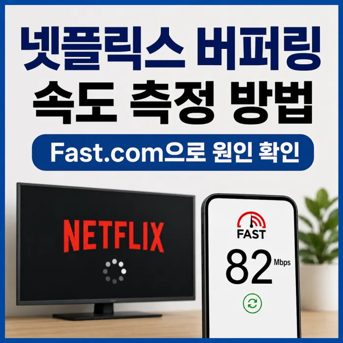 넷플릭스 버퍼링 원인을 확인하는 Fast.com 인터넷 속도측정 방법