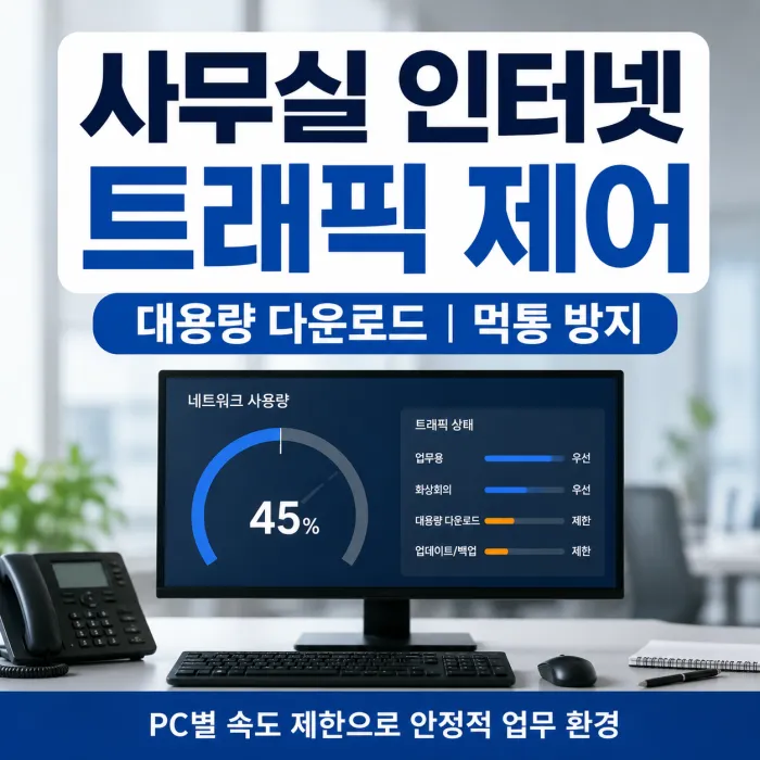 사무실 PC 대용량 다운로드 시 QoS로 인터넷 트래픽과 대역폭을 제어하는 방법