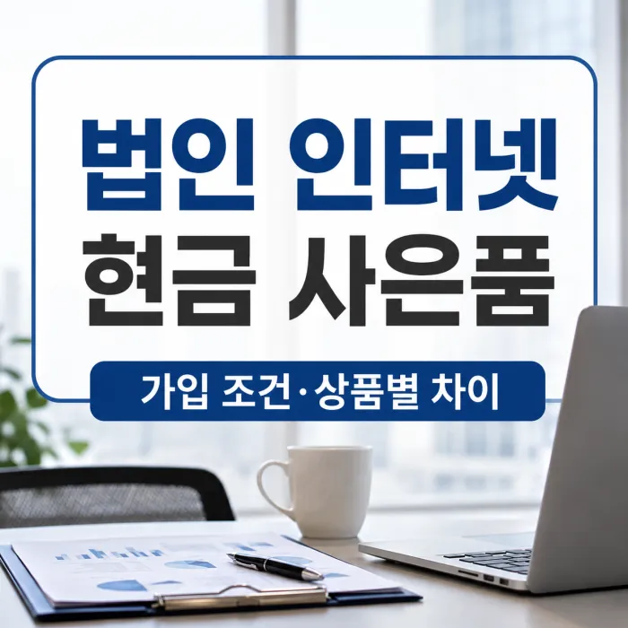 법인 인터넷 가입 시 현금 사은품 지급 조건과 상품 선택 기준