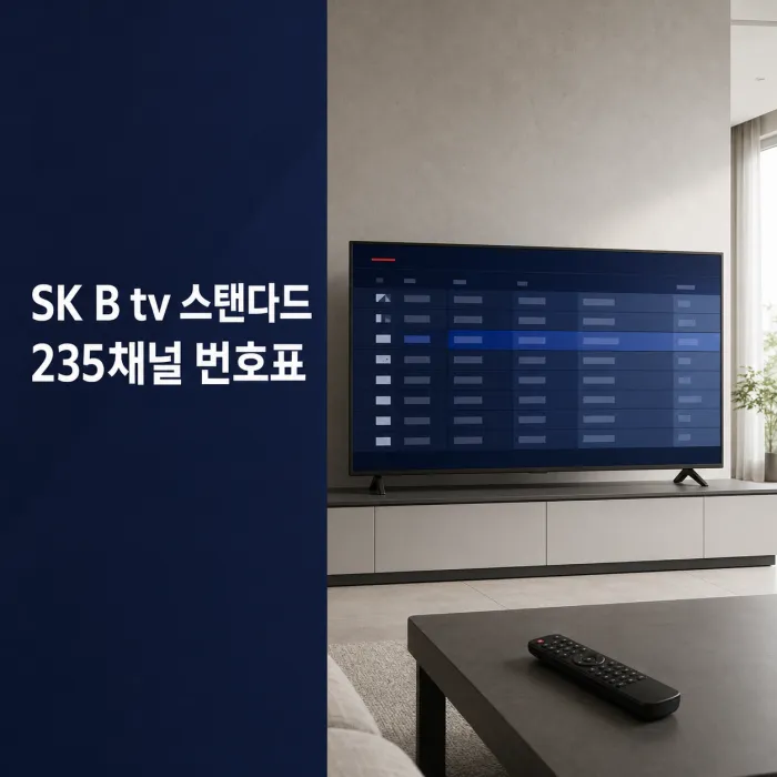 SK브로드밴드 B tv 스탠다드 235채널 편성표