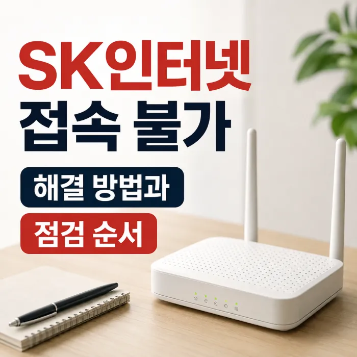 SK인터넷 접속 불가 시 공유기와 임대장비 점검 방법
