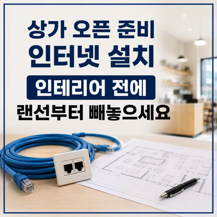 상가 오픈 준비 인테리어 전 인터넷 설치와 랜선 배선 위치 확인