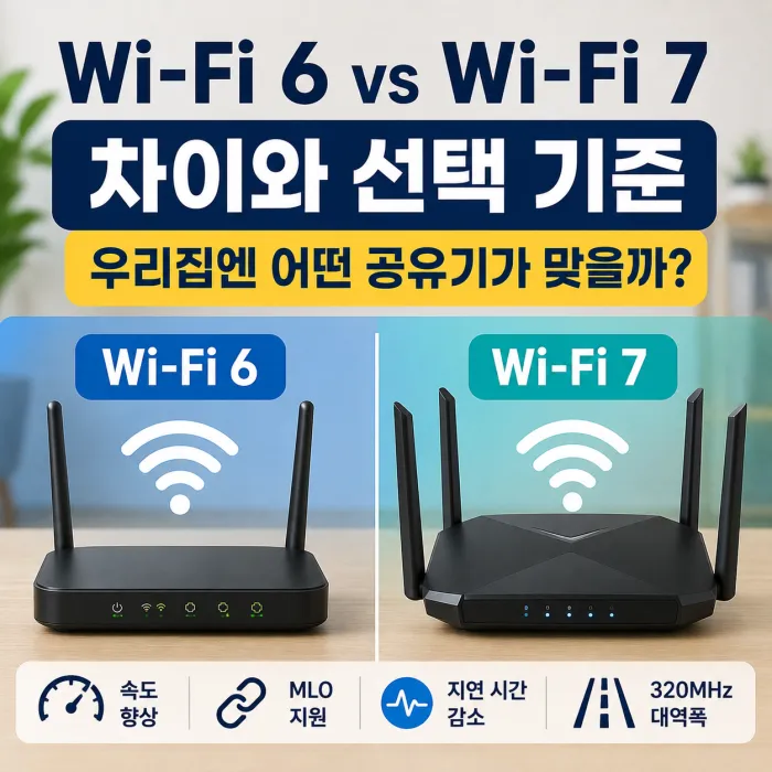 Wi-Fi 6와 Wi-Fi 7 최대 대역폭 실측 속도 MLO 차이와 공유기 선택 기준 비교