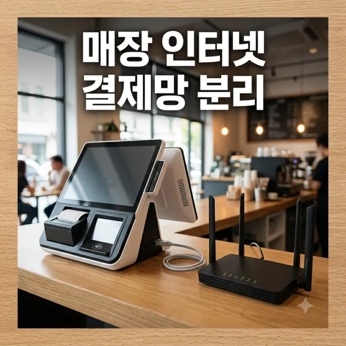 부산 개인사업자 인터넷 설치를 위한 카페 카운터 POS와 분리된 손님 와이파이 장비
