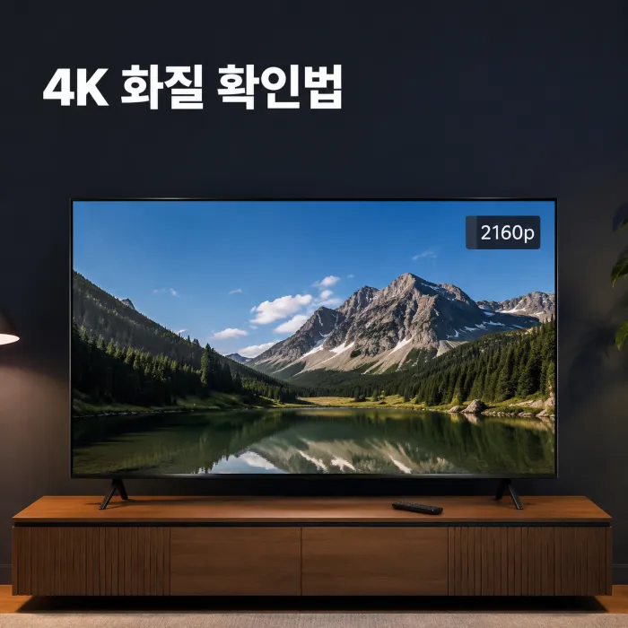 2160p 신호가 표시된 화면으로 4K TV 화질 확인 방법을 보여주는 스마트TV