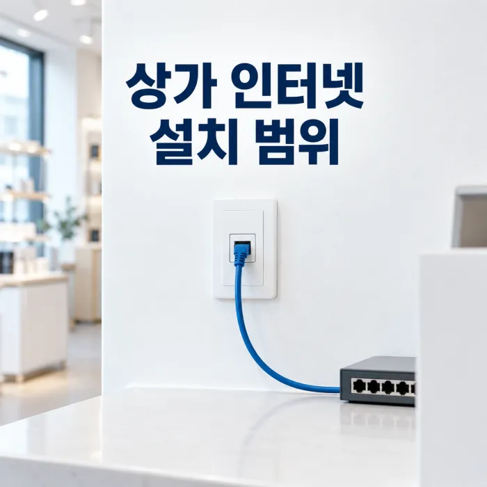 카운터 공유기와 CCTV 배선이 보이는 상가 인터넷 설치 기사 랜공사 현장