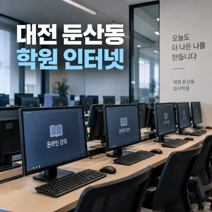 대전 둔산동 입시학원에서 인강용 컴퓨터 10대 이상을 사용하는 학원 인터넷 환경