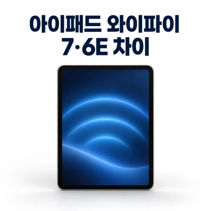 최신 아이패드와 와이파이 공유기를 배치해 아이패드 와이파이 사양을 비교한 이미지