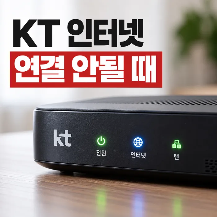 KT 인터넷 연결 안될 때 전원·인터넷·LAN LED 상태를 확인하는 KT 모뎀