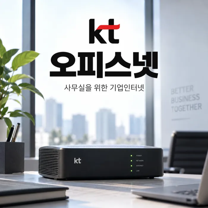 KT 오피스넷 사무실 기업인터넷 공유기와 100메가 500메가 1기가 요금 안내 대표 이미지