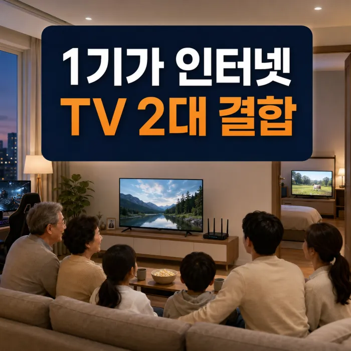 거실과 안방 TV, 게임 PC가 있는 대가족 500메가 인터넷 사용 환경