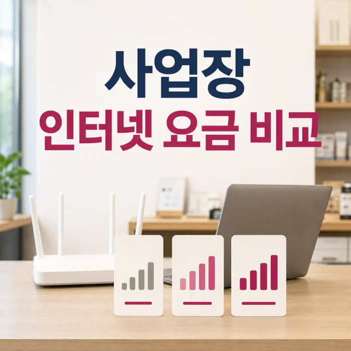 LG 소호 인터넷 100메가 500메가 1기가 사업장 요금 비교 이미지
