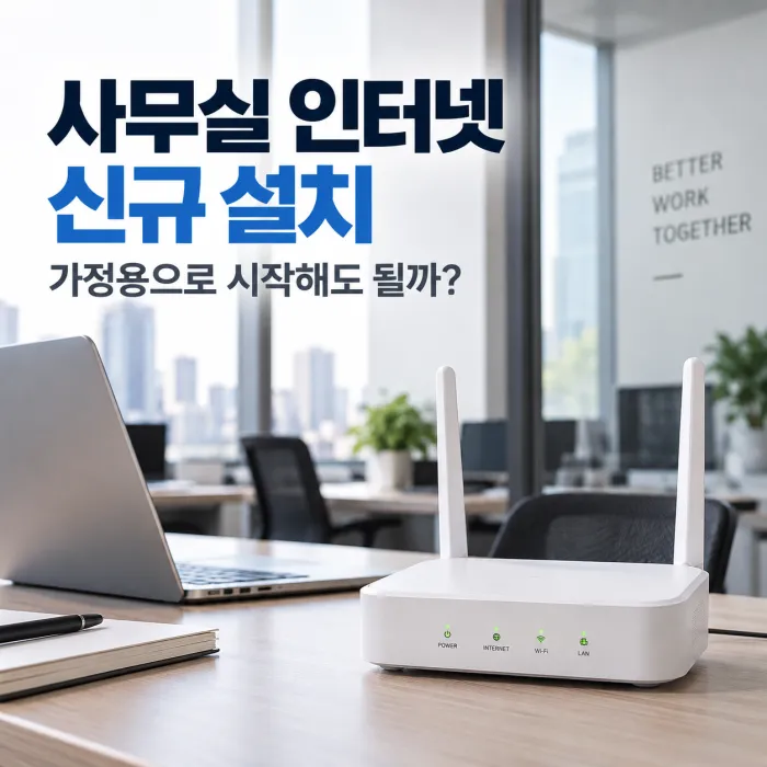 사무실 인터넷 신규 설치 시 가정용 회선으로 시작해도 되는지 확인하는 사무실 공유기와 업무용 노트북 환경