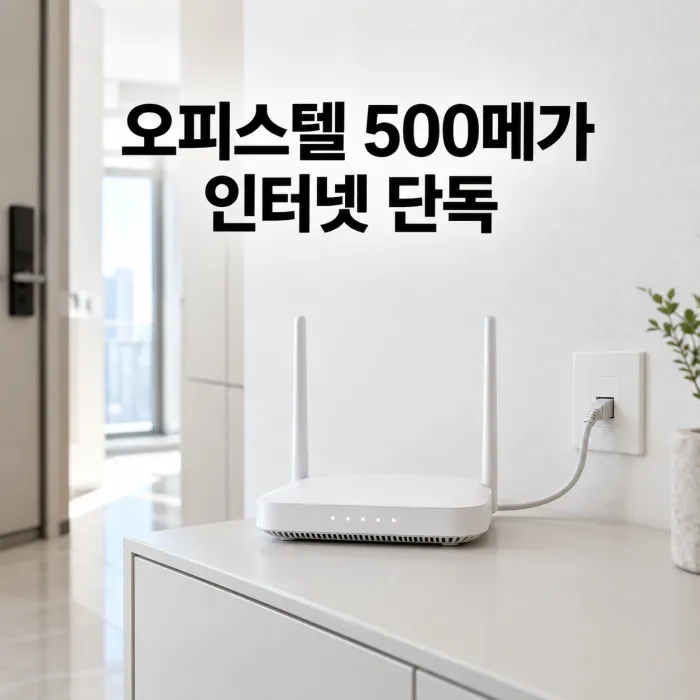 신축 오피스텔에서 오피스텔 500메가 인터넷을 설치하는 모습