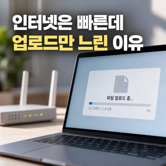 **추천 ALT:** `인터넷은 빠른데 파일 업로드만 느릴 때 대칭형 회선과 업로드 속도를 확인하는 방법`